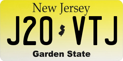 NJ license plate J20VTJ
