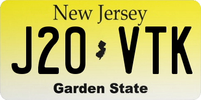 NJ license plate J20VTK