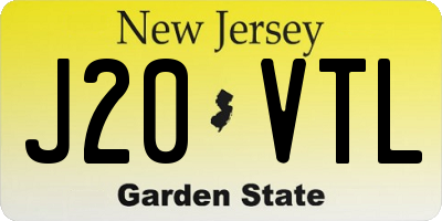 NJ license plate J20VTL