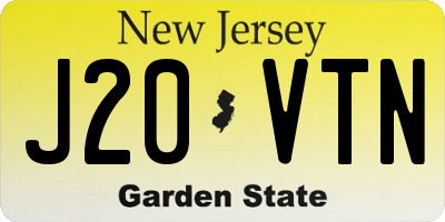 NJ license plate J20VTN