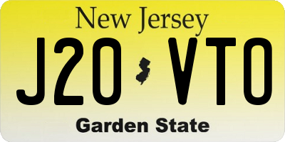 NJ license plate J20VTO