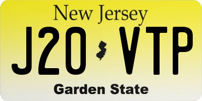 NJ license plate J20VTP