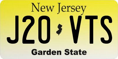 NJ license plate J20VTS
