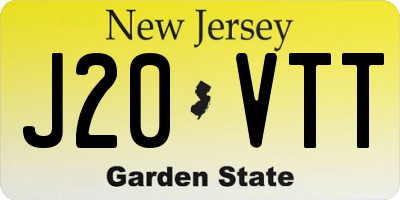 NJ license plate J20VTT