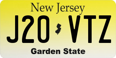 NJ license plate J20VTZ