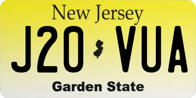 NJ license plate J20VUA