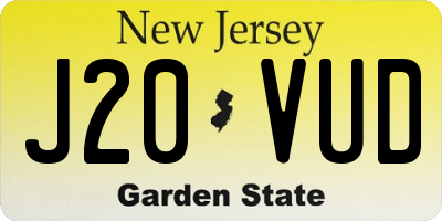 NJ license plate J20VUD