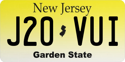 NJ license plate J20VUI