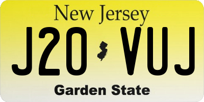 NJ license plate J20VUJ