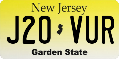 NJ license plate J20VUR