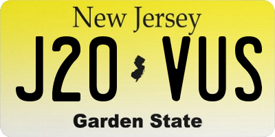 NJ license plate J20VUS