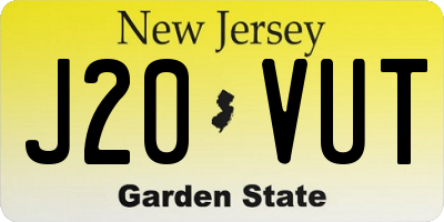 NJ license plate J20VUT