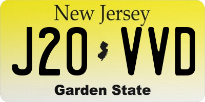 NJ license plate J20VVD