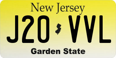 NJ license plate J20VVL