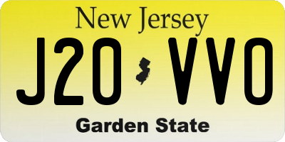 NJ license plate J20VVO