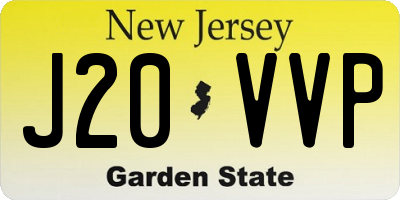 NJ license plate J20VVP