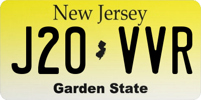 NJ license plate J20VVR