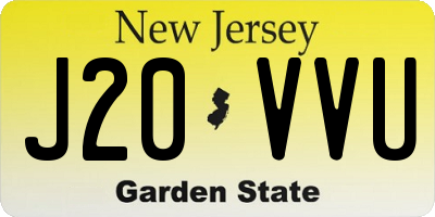 NJ license plate J20VVU