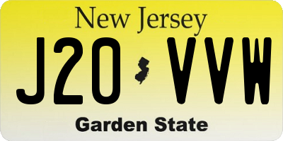 NJ license plate J20VVW