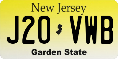 NJ license plate J20VWB