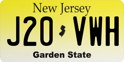 NJ license plate J20VWH