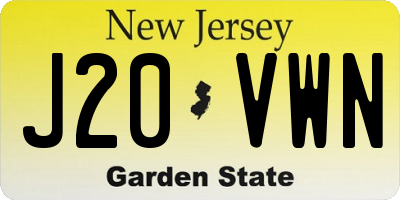 NJ license plate J20VWN