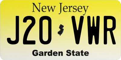NJ license plate J20VWR