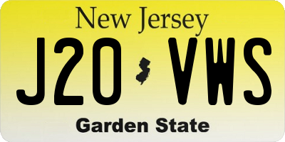 NJ license plate J20VWS