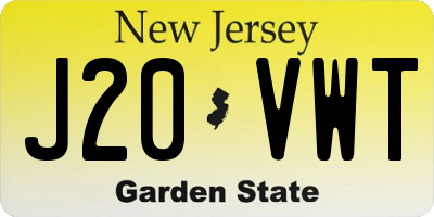 NJ license plate J20VWT