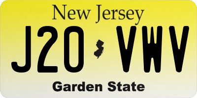 NJ license plate J20VWV