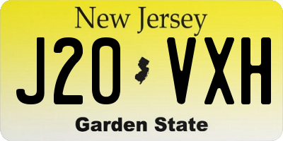 NJ license plate J20VXH