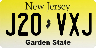 NJ license plate J20VXJ