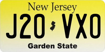 NJ license plate J20VXO