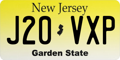NJ license plate J20VXP