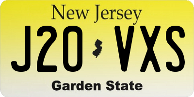 NJ license plate J20VXS