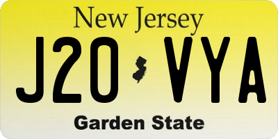 NJ license plate J20VYA