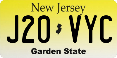 NJ license plate J20VYC