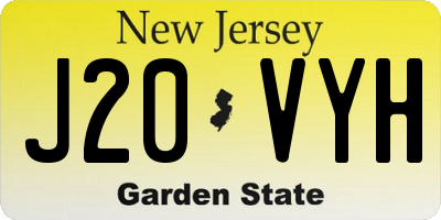 NJ license plate J20VYH