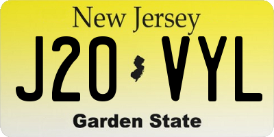 NJ license plate J20VYL