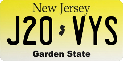 NJ license plate J20VYS