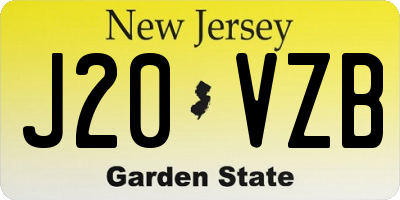 NJ license plate J20VZB