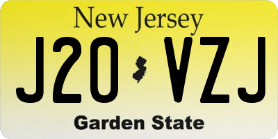 NJ license plate J20VZJ
