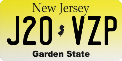 NJ license plate J20VZP