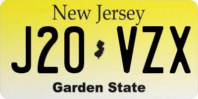 NJ license plate J20VZX