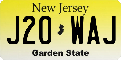 NJ license plate J20WAJ