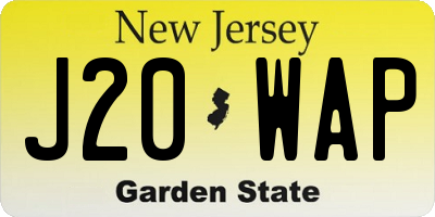 NJ license plate J20WAP