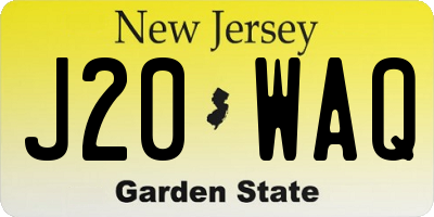 NJ license plate J20WAQ