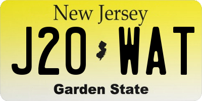 NJ license plate J20WAT
