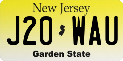 NJ license plate J20WAU