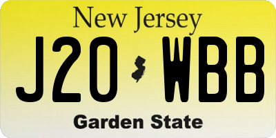NJ license plate J20WBB